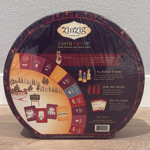 ZinZag Wine Edition Wine Tasting  & Trivia Game - Picture 2 of 5